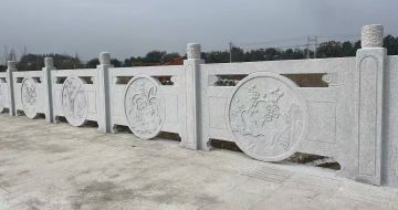 石家庄芝麻白河道栏杆 石材栏杆
