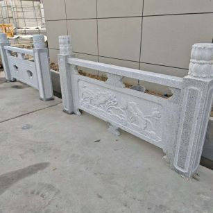 石家庄芝麻白河道栏杆 石材栏杆