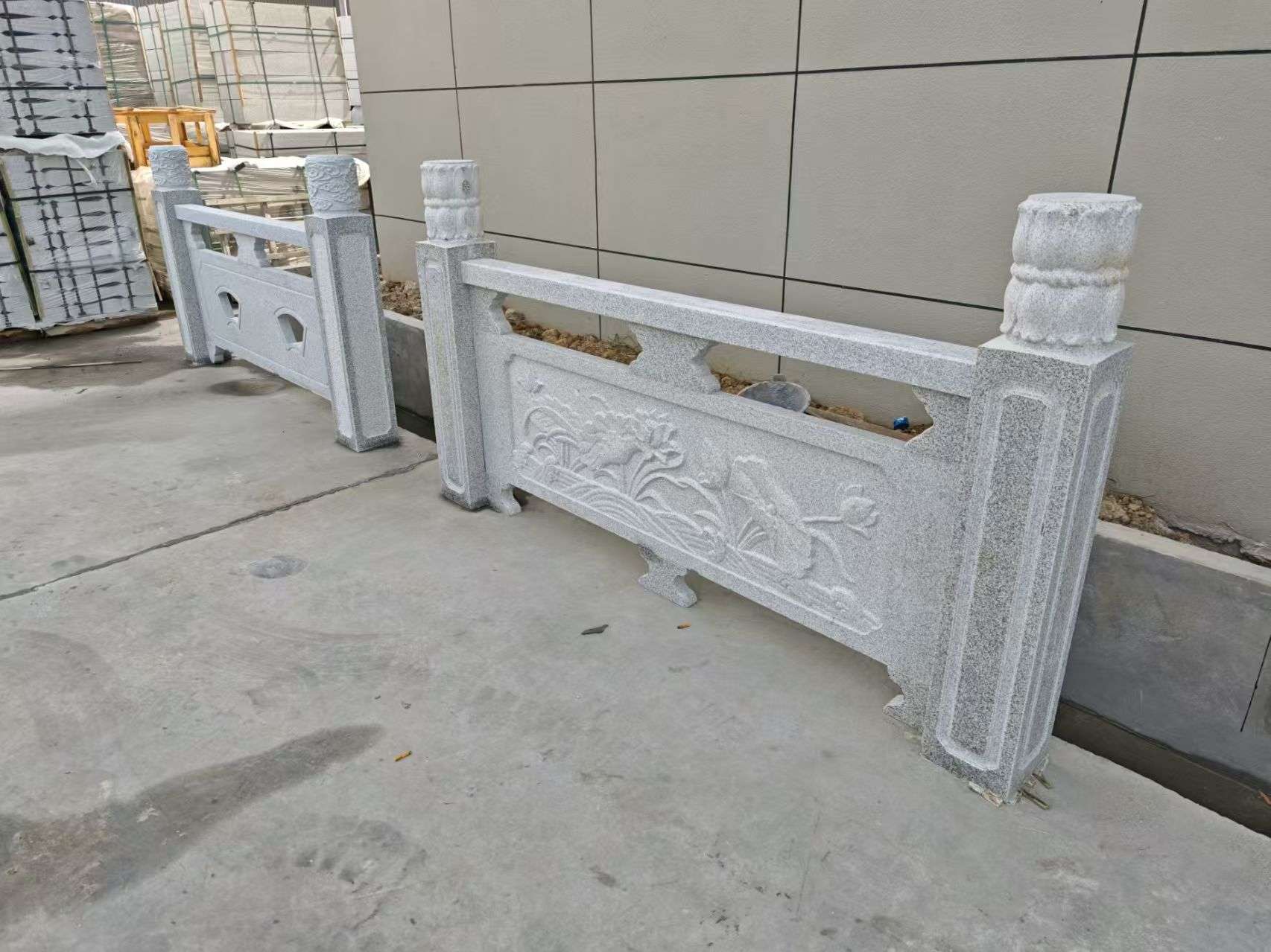 石家庄芝麻白河道栏杆 石材栏杆