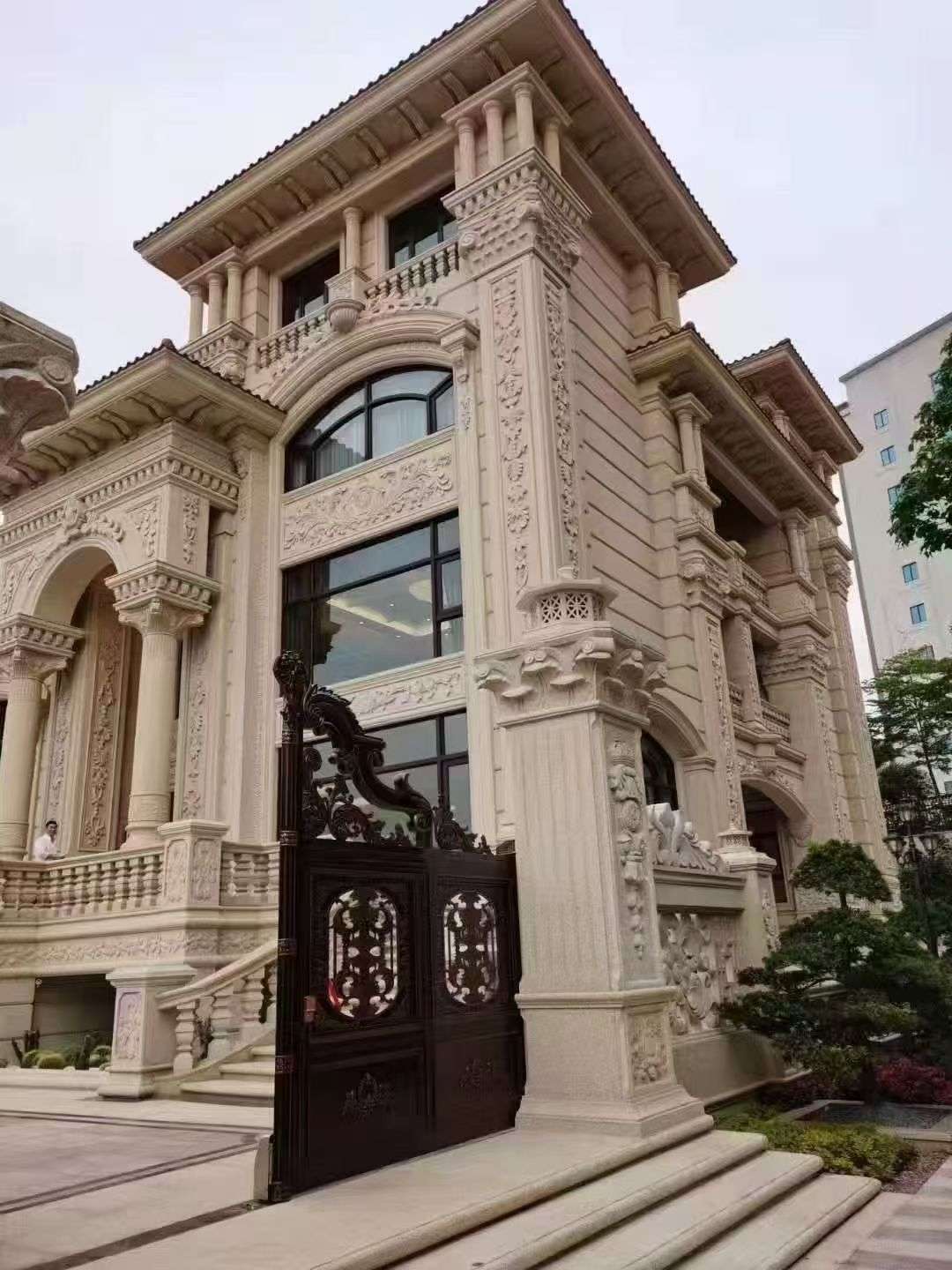 石家庄黄金麻别墅外墙异形定制